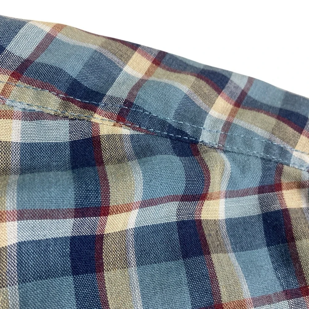 Vintage 80s‎ 90s Levi's Shirt Mens M Plaid Flap Pocket Button Western Rockabilly